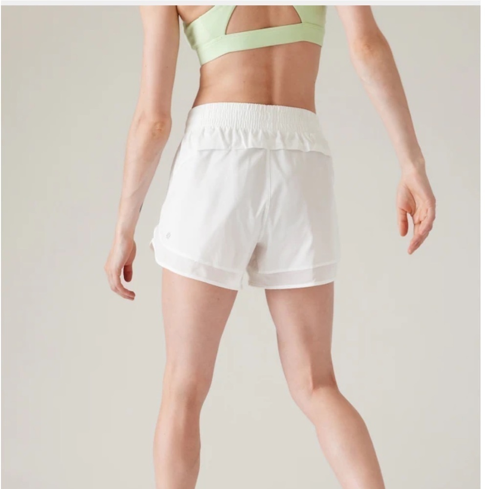 Athleta Mesh Racer Run Shorts 4” in Pink - Size 1X - Picture 5 of 10